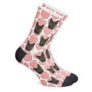 twodogs.ch-Personalisierte "Donut Herzen" Socken