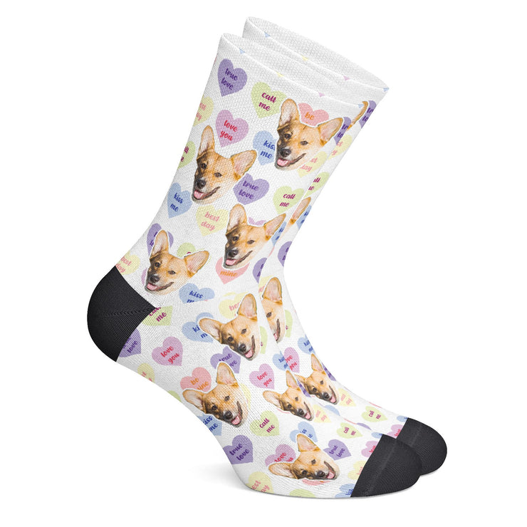 twodogs.ch-Personalisierte "Liebesherzen" Socken