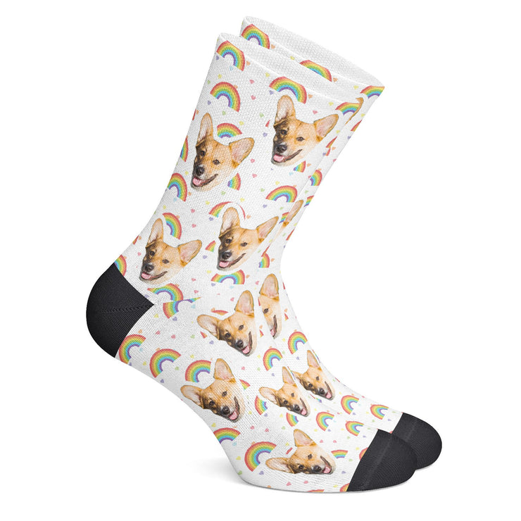 twodogs.ch-Personalisierte "Regenbogen" Socken