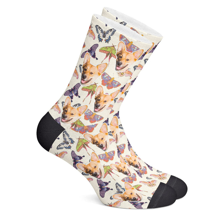 twodogs.ch-Personalisierte "Schmetterlinge" Socken