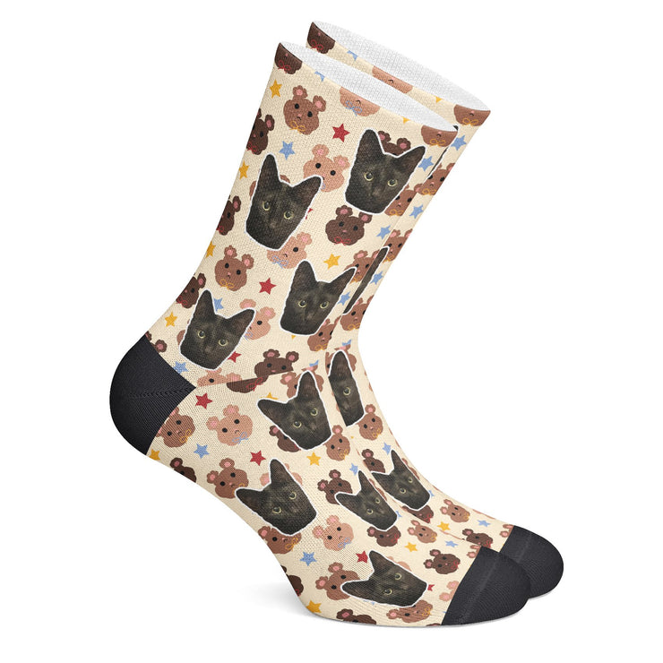 twodogs.ch-Personalisierte "Twinkle Bears" Socken