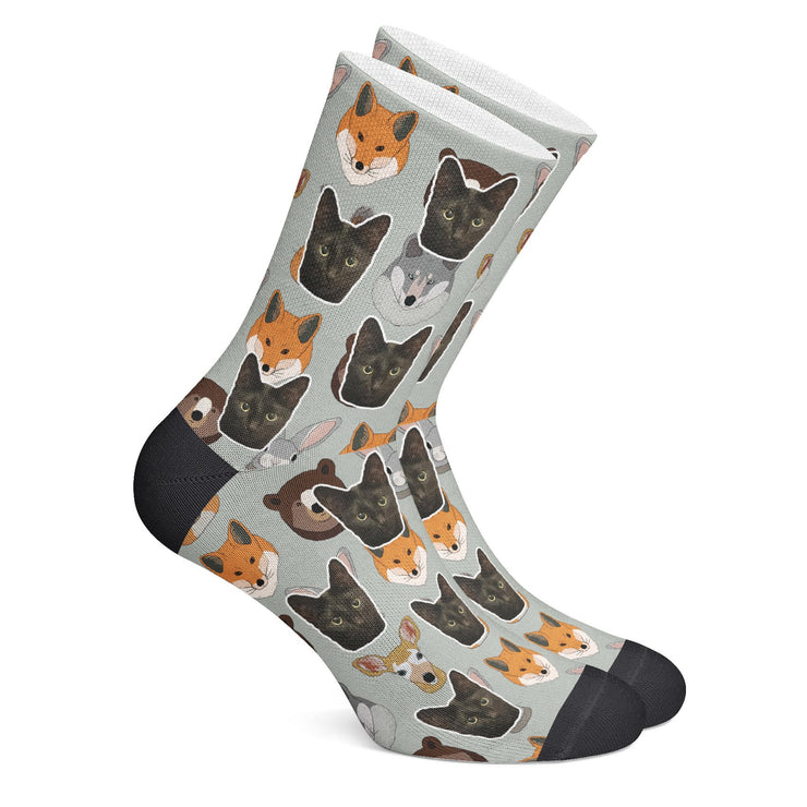 twodogs.ch-Personalisierte "Waldfreunde" Socken